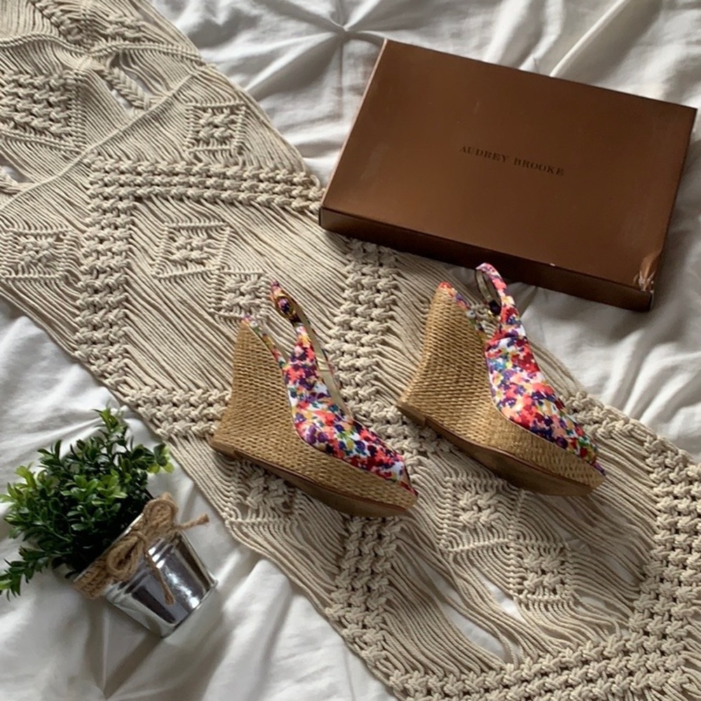 Audrey Brooke Floral Wedges